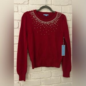 Draper James NWT Red Pearl Sweater